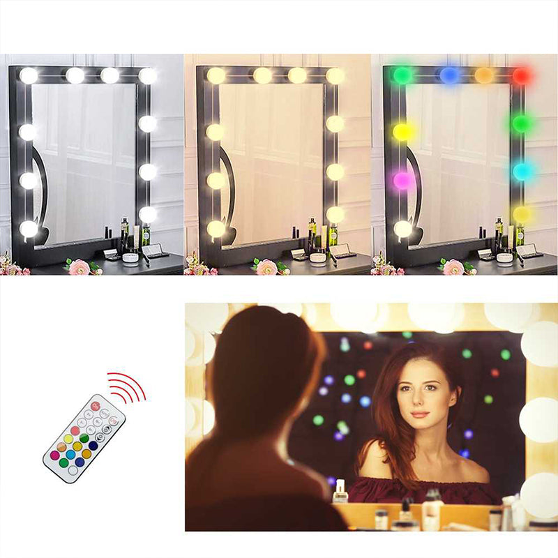 Kit De 10 Luces Led Para Espejo RGB De Colores Con Control 1511206647